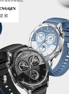 适用通用手表表带硅胶男女GT2按压式GT5运动橡胶gt3pro按键款22mm