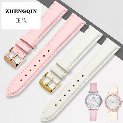 表带真皮女适配卡西欧SHE-4537  4048 LQ-139 LTP-V300L粉色表带