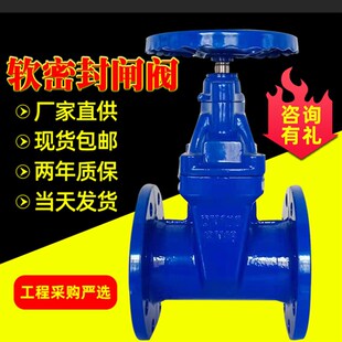 工厂 软密封暗杆闸阀法兰软密封闸阀dn800弹性闸阀dn300 铸铁