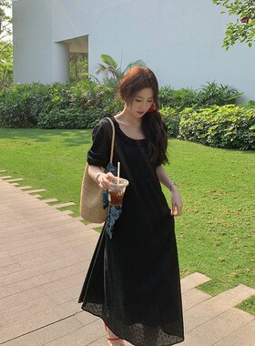 NAZ那子大码夏季棉布镂空绣花荷叶边重工胖mm高级感女显瘦连衣裙