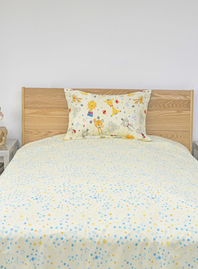 儿童粉色黄色动漫床单纯棉单件卡通幼儿园1.2米1.5m床学生床被单