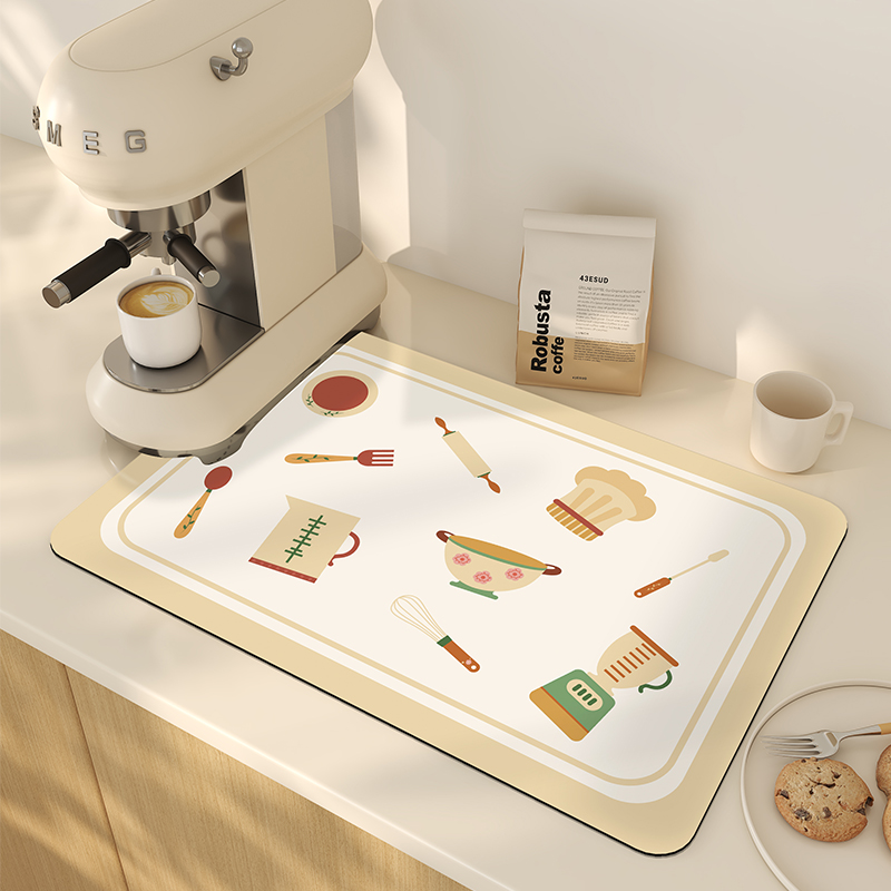 厨房台面沥水垫吧台杯子放碗洗手台吸水垫碗碟干燥防滑垫速干垫子