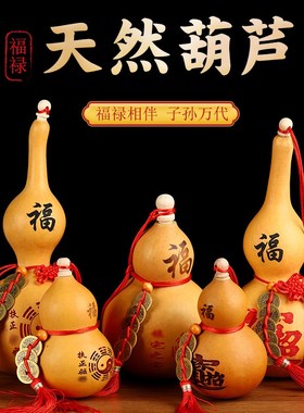 葫芦摆件天然开口葫芦挂件大八卦葫芦门对门口卧室客厅带盖真葫芦