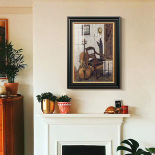 现代美式装饰画客厅琴房挂画复古艺术音乐教室墙画