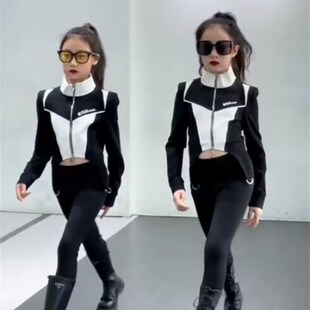 儿童模特训练服女童直筒少儿形体礼仪童模练功服T台走秀潮服秋冬