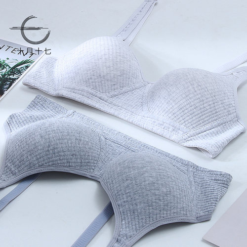 内衣女无钢圈薄款青春发育期韩版初中学生高中少女文胸聚拢小胸罩