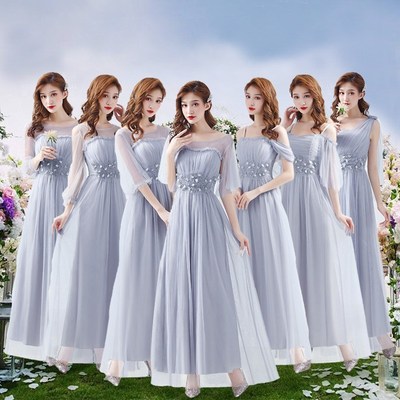 伴娘团礼服姐妹长裙胖mm大码显瘦修身小众轻奢年会仙气质平时可穿