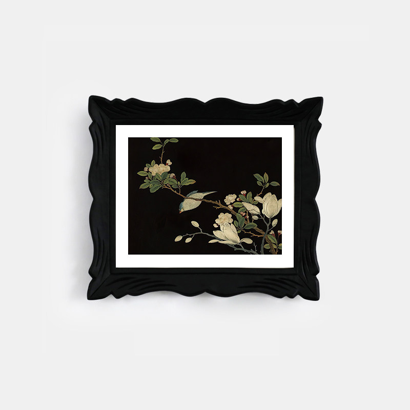 新中式不规则花鸟装饰画高级感客厅边柜挂画中古风卧室背景墙壁画,家居饰品,现代装饰画,淘宝优惠券,粉丝福利购,淘宝优惠卷