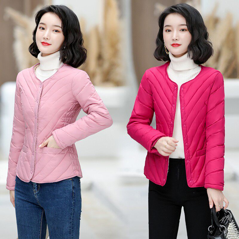 羽绒棉服女加绒加厚韩版轻薄2021年秋冬棉袄加大码中老年棉衣内胆