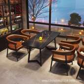 美式 复古小酒馆酒吧卡座沙发清吧咖啡店西餐厅音乐餐吧餐桌椅组合