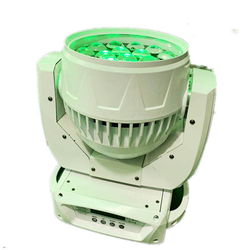 19颗12W4合1LED调焦摇头染色灯带圈控染色舞台灯光DJ效果婚庆演出