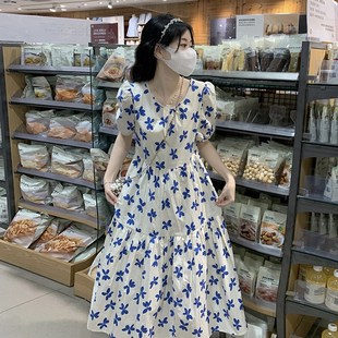 高中女生清新甜美连衣裙夏2024新款小个子初中学生韩版气质中长裙