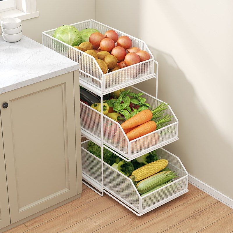 抽屉式厨房置物架落地蔬菜篮子置物架可抽拉夹缝收纳架瓜果储物架,厨房/烹饪用具,厨房置物架/置物柜/角架,淘宝优惠券,粉丝福利购,淘宝优惠卷