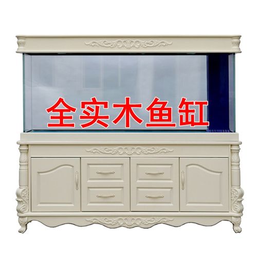 全实木鱼缸定做底滤屏风欧式水族箱超白玻璃大型中式实木鱼缸底柜