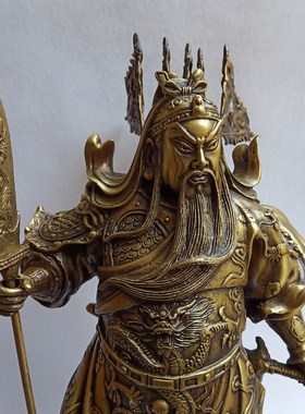 纯铜财神爷佛像家用文财神摆件公司店铺武财神关公开业礼品客厅