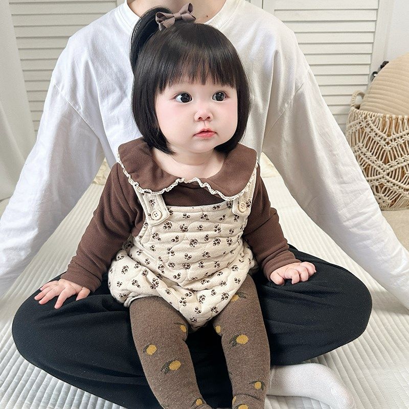 婴儿衣服秋冬装甜美小公主哈衣连体衣女宝宝冬季包屁裙子背带套装