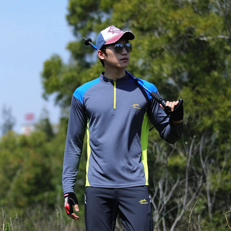 户外高弹速干衣男长袖速干T恤登山徒步运动吸汗透气大码快干衣夏