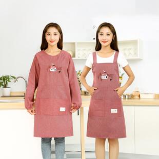 新款围裙女防水防油家用厨房耐磨耐脏罩衣上班做饭家里家外围腰