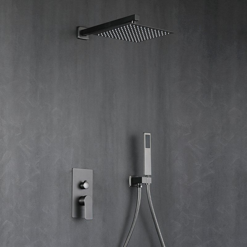 枪灰色全铜暗装淋浴花洒预埋入墙式隐藏式出水淋雨沐浴龙头套装,家装主材,恒温花洒套装,淘宝优惠券,粉丝福利购,淘宝优惠卷