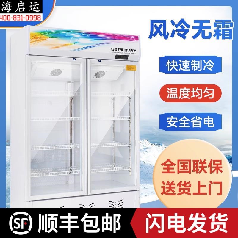 海启运饮料展示柜冷藏保鲜冰柜大容量双开门超市立式单门啤酒冰箱