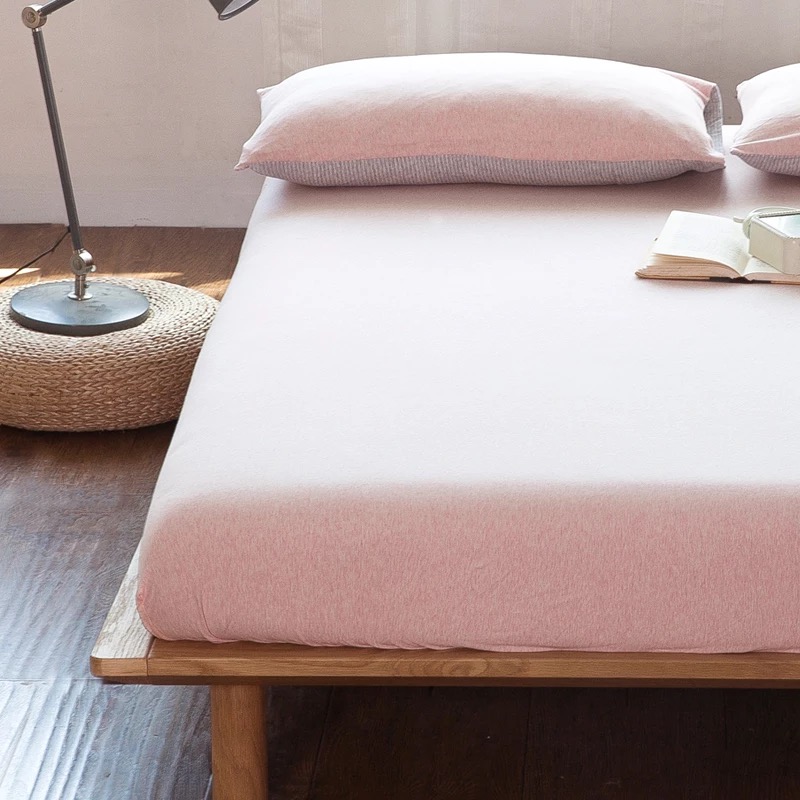 纯棉针织棉床单单件纯色天竺棉床笠1.2/1.5/1.8m床全棉床垫保护套