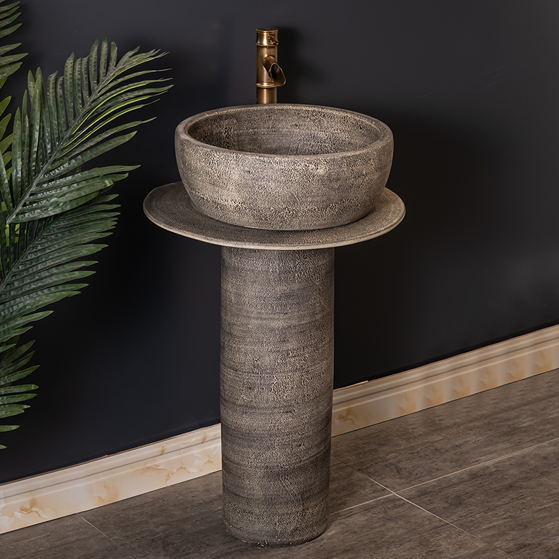 家用立柱式洗脸盆陶瓷立柱盆落地式洗手盆立式一体台盆洗手池26