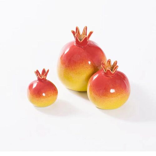 现代中式石榴花瓶花器陶瓷小摆件样板房间家居客厅桌面软装饰品