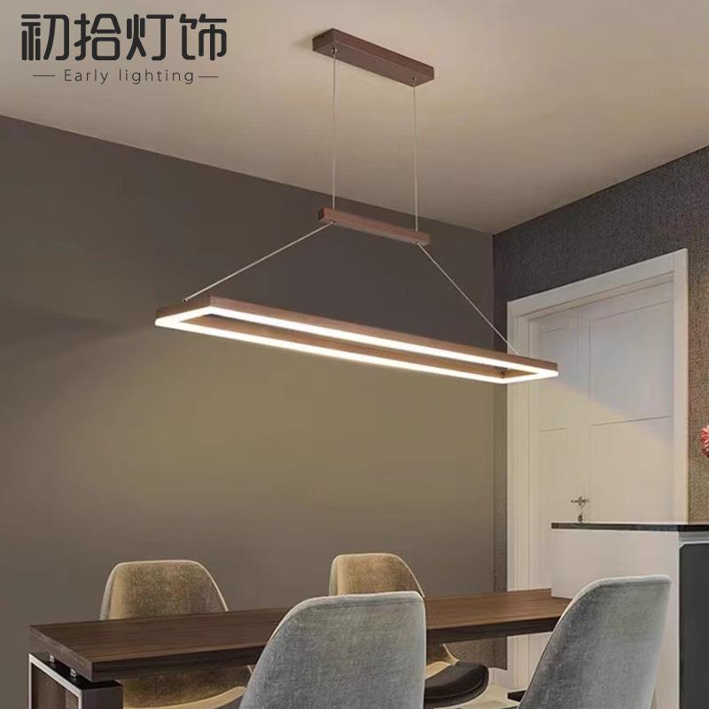 餐厅吊灯北欧轻奢极简现代简约办公室长条灯前台吧台饭厅LED灯具