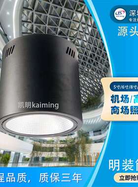 黑色明装筒灯 6寸8寸大功率led吸顶射灯50w 60w 100w筒灯/穹顶灯