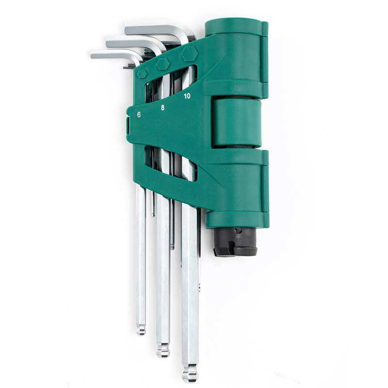 世达09124内六角扳手套装特长球头SVCM合金钢公制9件套1.5-10mm