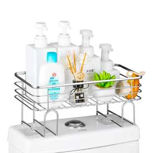 卫生间马桶上方置物架免打孔不锈钢水箱收纳架厕所坐便器上储物架