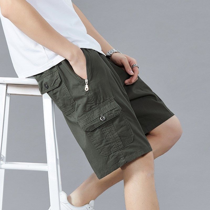 水洗布料工装短大码裤子男士夏季纯棉薄款短裤五分休闲裤男生中裤,男装,短裤,淘宝优惠券,粉丝福利购,淘宝优惠卷