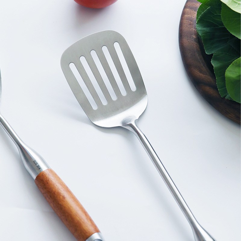 304不锈钢花梨木手柄厨具家用厨房炒菜铲汤勺漏勺煎铲意粉勺