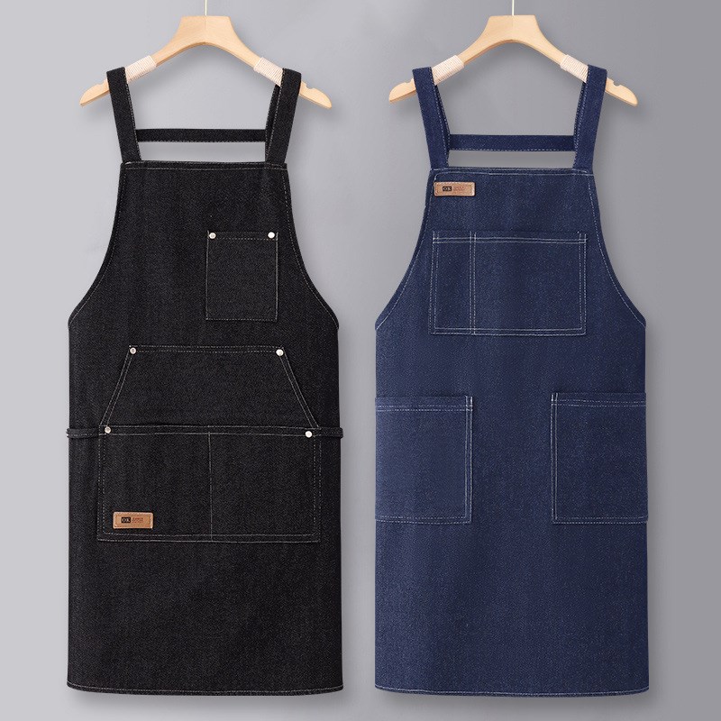 帆布围裙厨房家用2024新款简约餐饮专用防油污定 制logo印字洋气