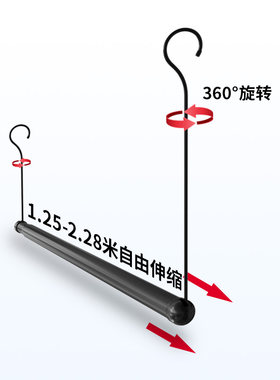 晒被子晾衣神器可伸缩单杆阳台室内折叠不锈钢防盗网金属晒衣架