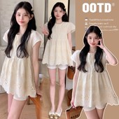 夏装 怀孕娃娃衫 甜美绣花短袖 夏季 简约休闲衣服潮妈 上衣时尚 孕妇装