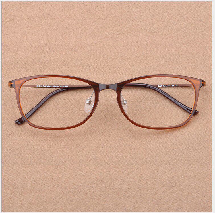 韩国塑钢钨钛方形眼镜架带鼻托超轻薄细框复古文艺百搭近视配镜片