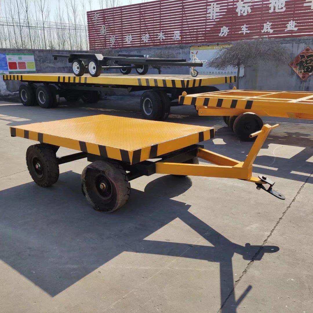 大型仓库用货物拖动车牵引式平板拖车工厂物流两用手推中转车