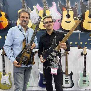 新款无头树瘤贴面双双电吉他入门进阶炫酷摇滚小双摇颤音电吉他