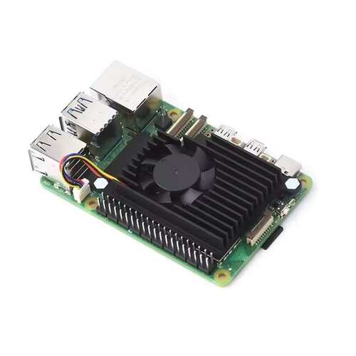 树莓派Raspberry Pi 5代专用散热器风扇 散热片主动散热 带导热贴