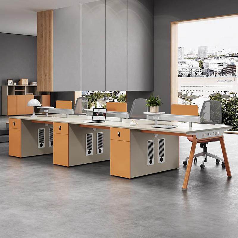 职员办公桌多人位办公室财务桌椅柜一套员工电脑桌4人6人位职员桌