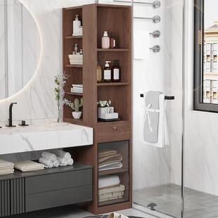 轻奢角柜多层书柜实木置物柜简约餐厅极窄储物柜卫生间夹缝收纳柜