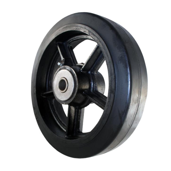 手推车轮子8X2寸铁芯实心橡胶轮 老虎车平板手推车轱辘