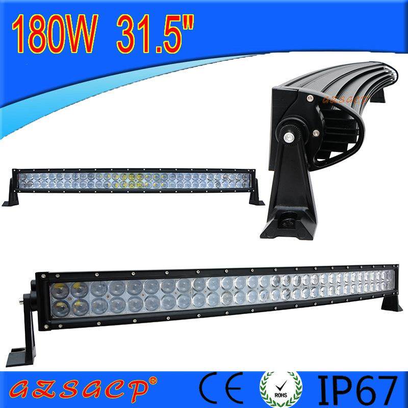 12V24V汽车LED弯灯弧度改装越野车顶射灯4D凸透镜长条直灯180W