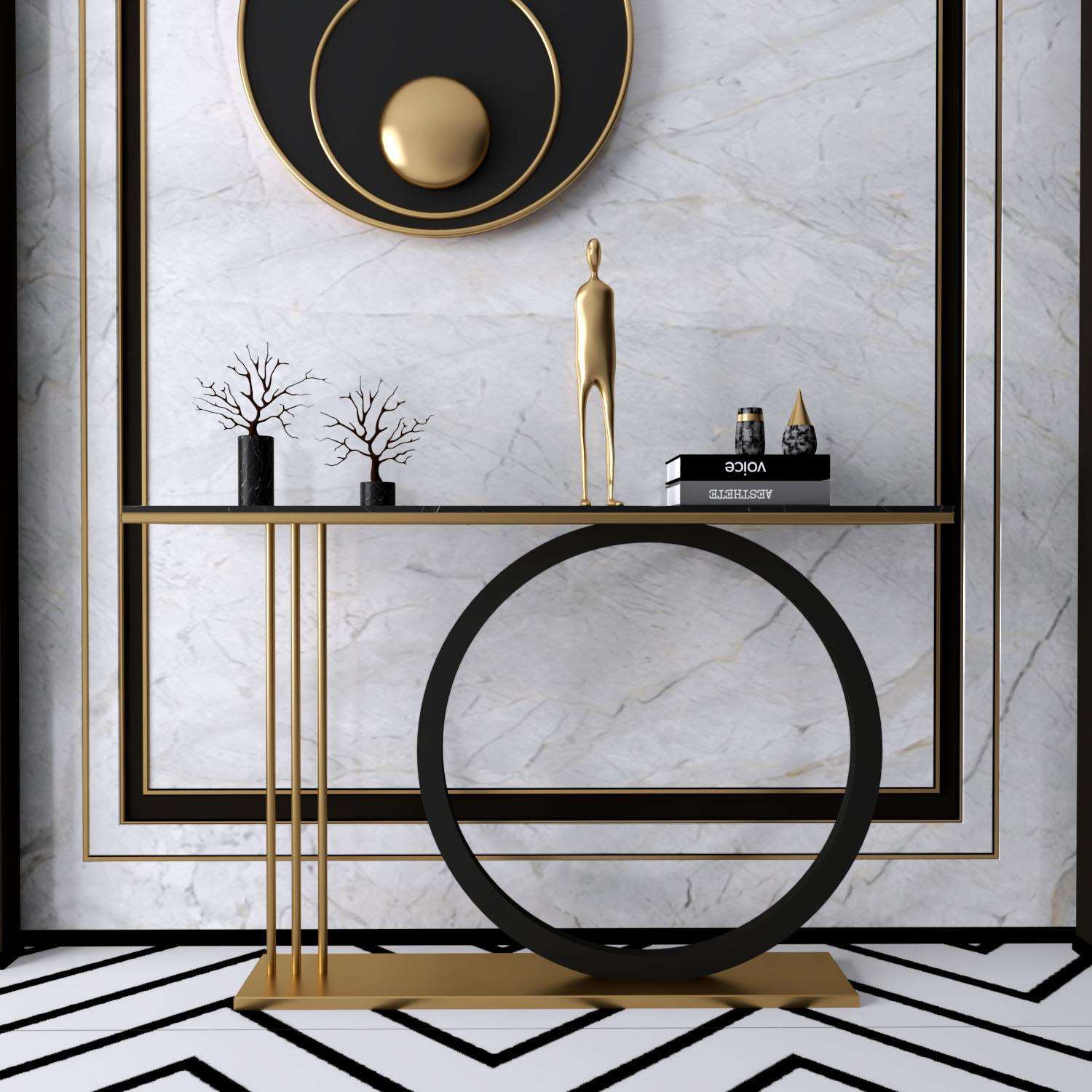 现代简约玄关桌柜台轻奢长条几案靠墙入户走廊装饰新中式艺术