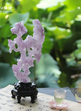 心缘堂琉璃太湖石【疏影青石】中式禅意摆件家居办公室装饰品