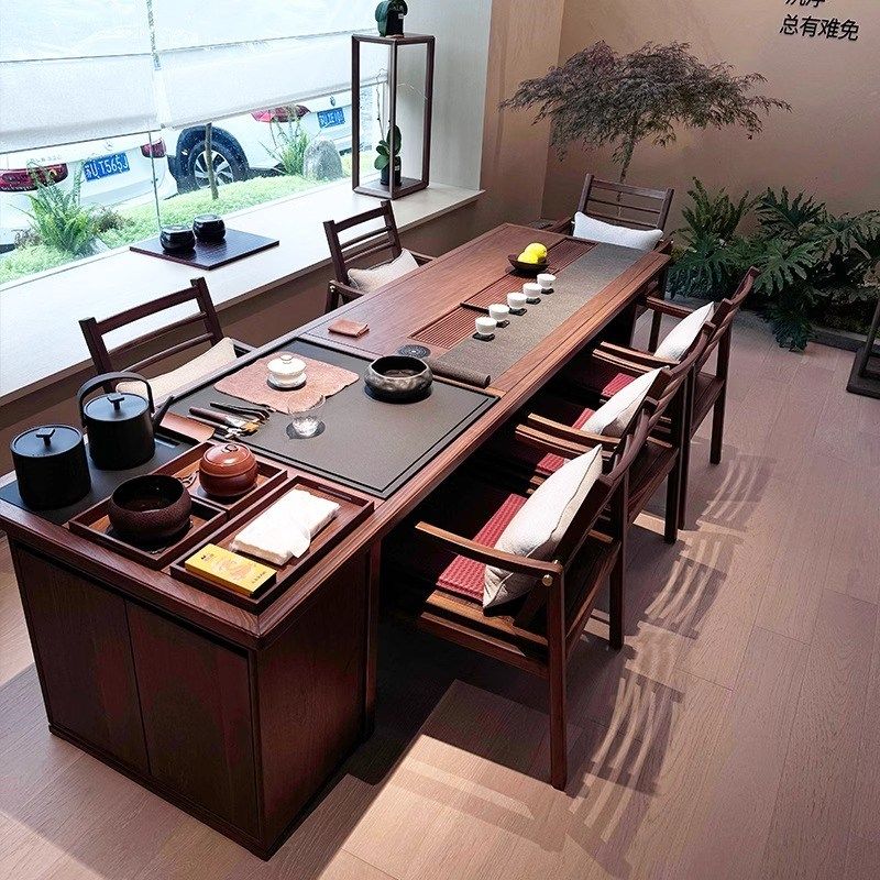 新中式禅意黑胡桃白蜡木茶桌椅组合休闲酒店民宿办公室茶室茶台,住宅家具,家用茶台/茶桌,淘宝优惠券,粉丝福利购,淘宝优惠卷
