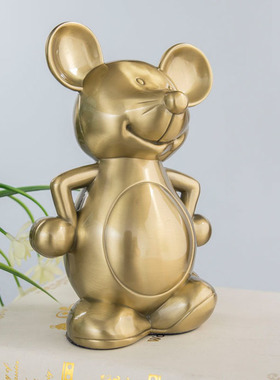 金属欧式创意大号储蓄罐个性礼物可爱叉腰老鼠存钱罐生肖儿童礼品