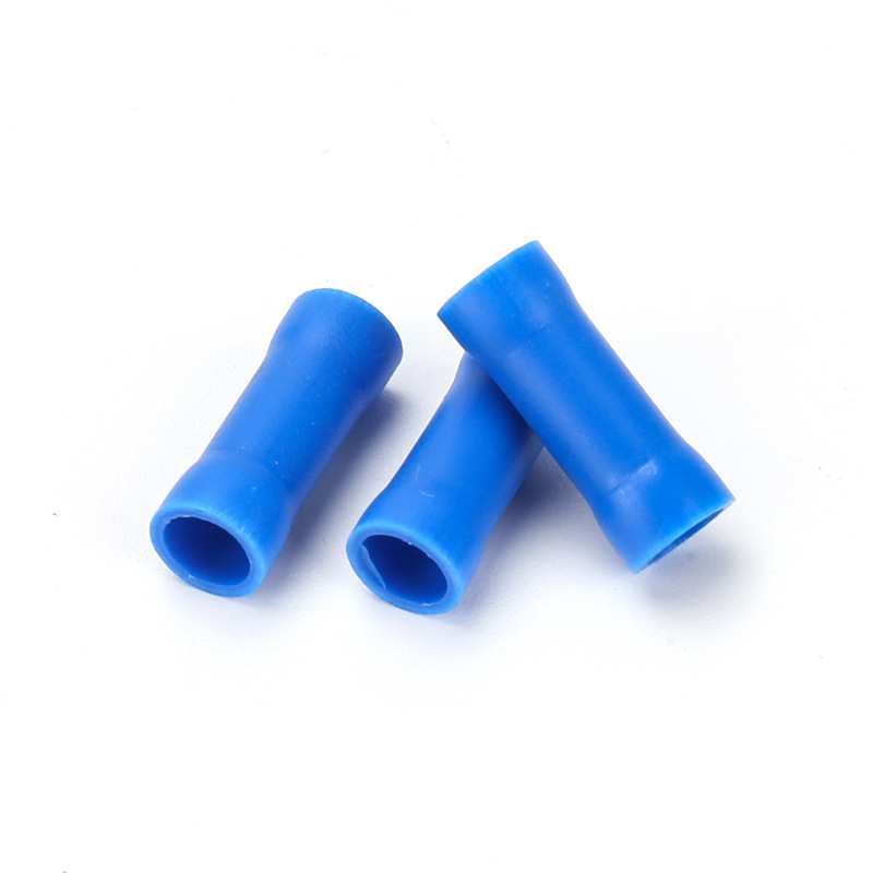 冷压接线端子短形全绝缘中间接头 短形中间平行端子PVT2蓝色