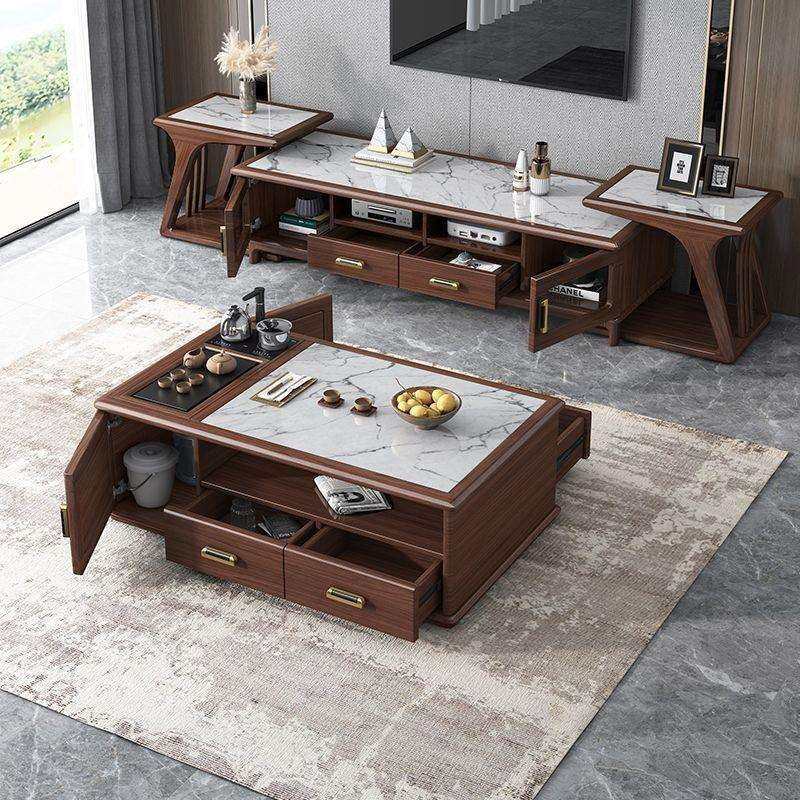新中式胡桃木全实木岩板茶几岩板电视柜客厅现代简约组合,鲜花速递/花卉仿真/绿植园艺,割草机/草坪机,淘宝优惠券,粉丝福利购,淘宝优惠卷
